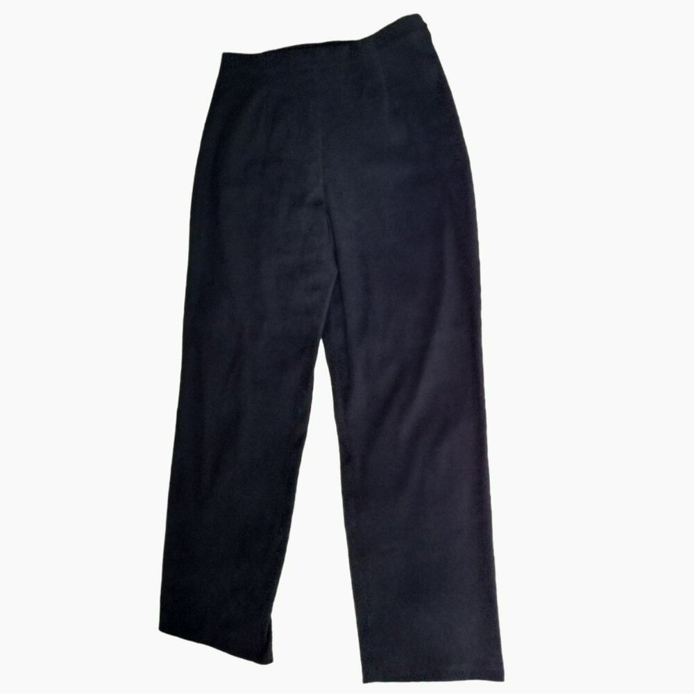 Coldwater Creek Womens Black Pants Size 12 Petite Polyester Spandex Side Zip